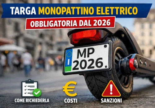 Targa monopattino elettrico obbligatoria da quando come richiederla costi e sanzioni